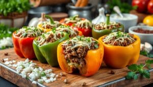 Beef stuffed bell peppers recipe