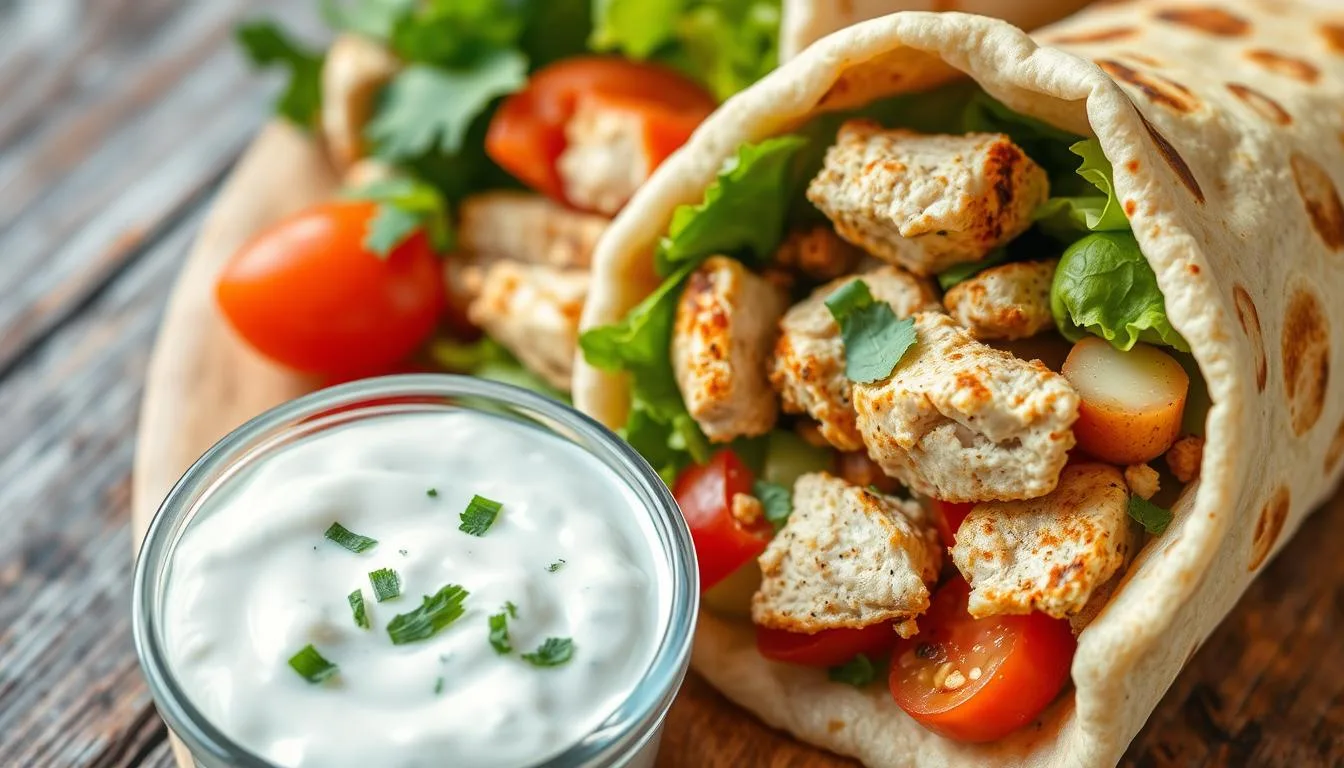 Greek Chicken Wrap with Tzatziki