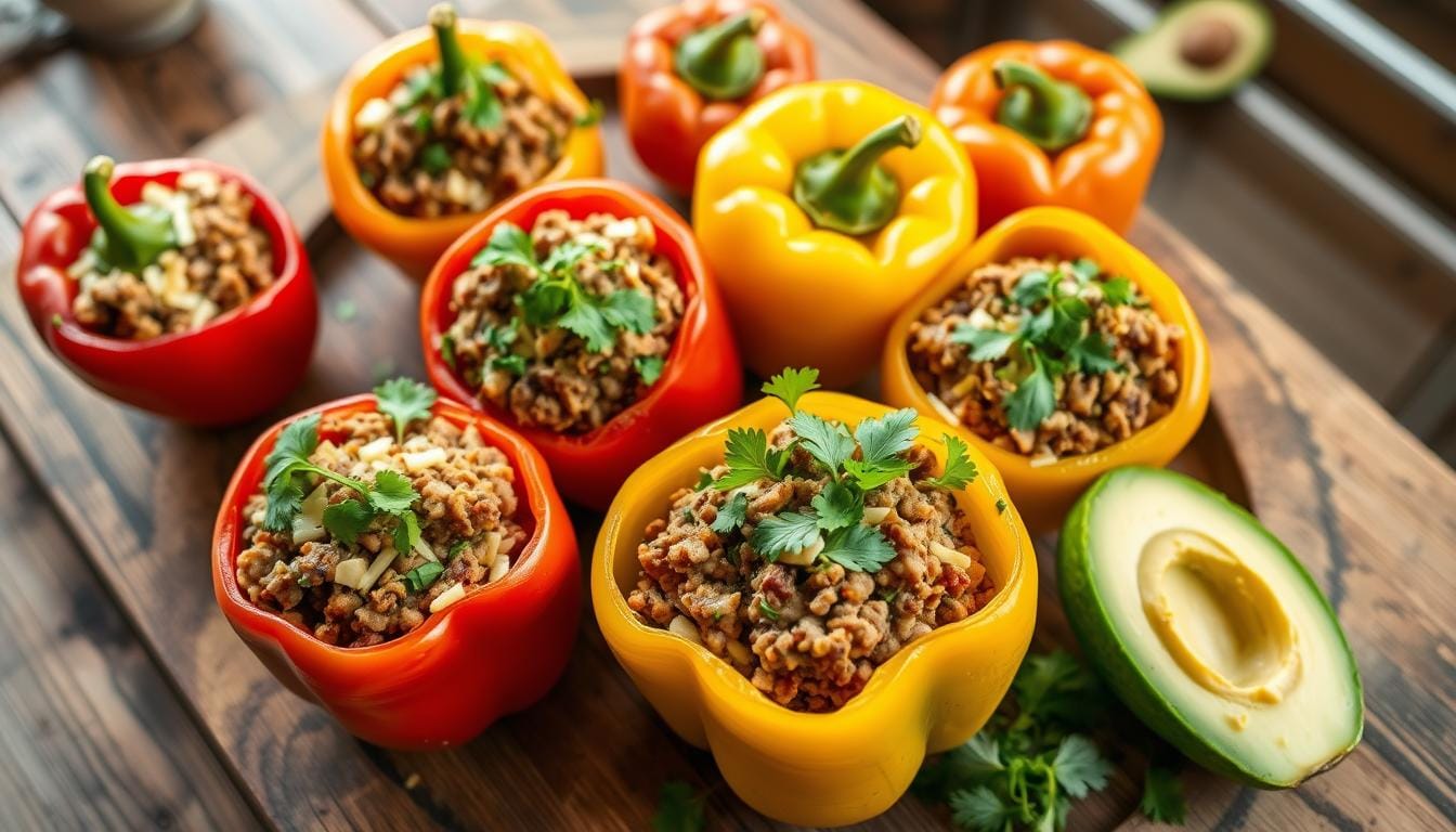Keto stuffed bell peppers recipe