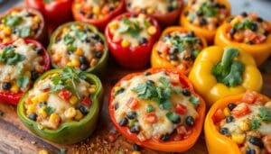 Mexican vegetarian stuffed bell peppers