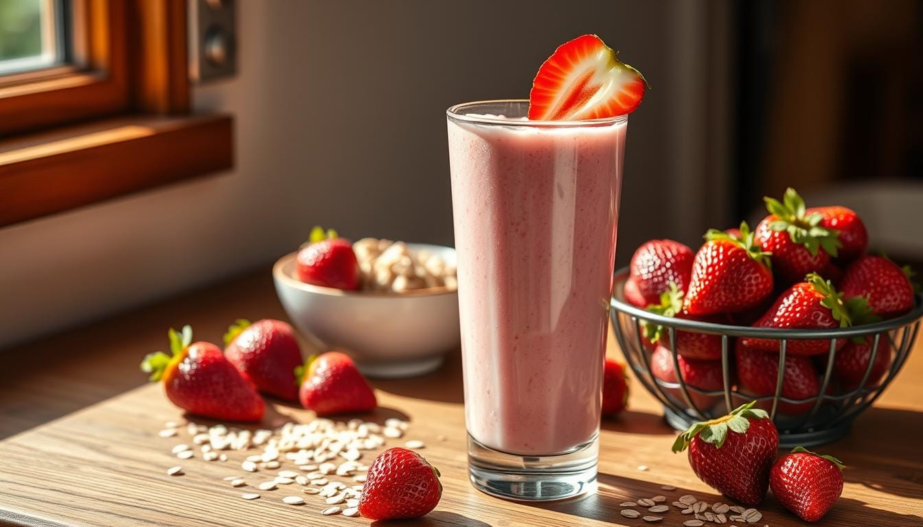 Strawberry Oatmeal Protein Shake