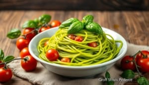 green spaghetti