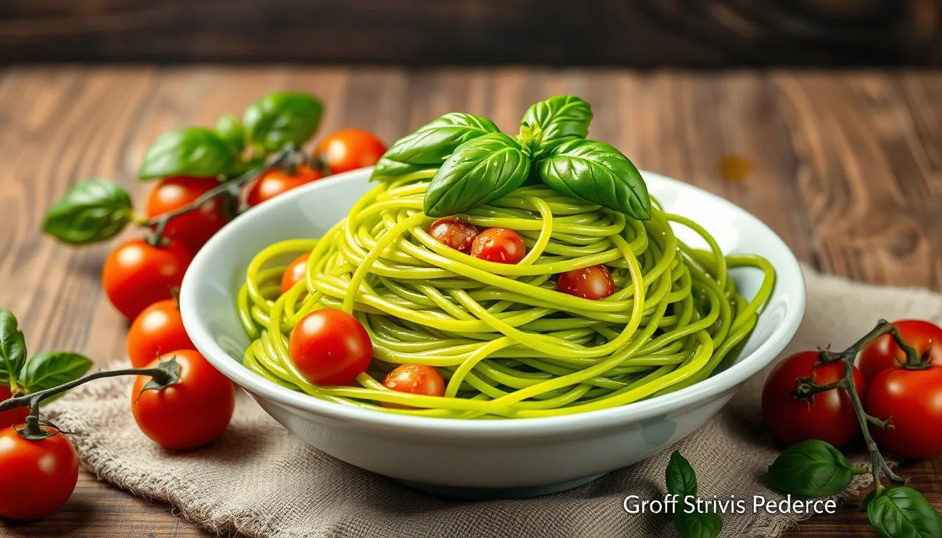 green spaghetti