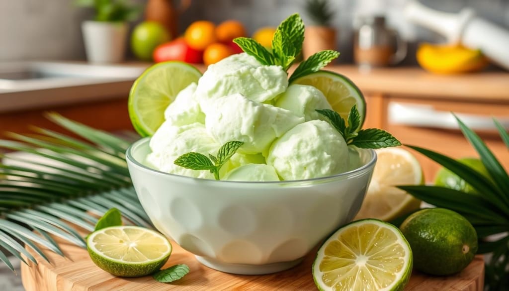 homemade lime sherbet
