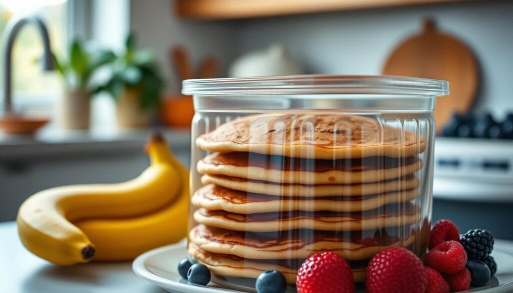 stored vegan pancakes