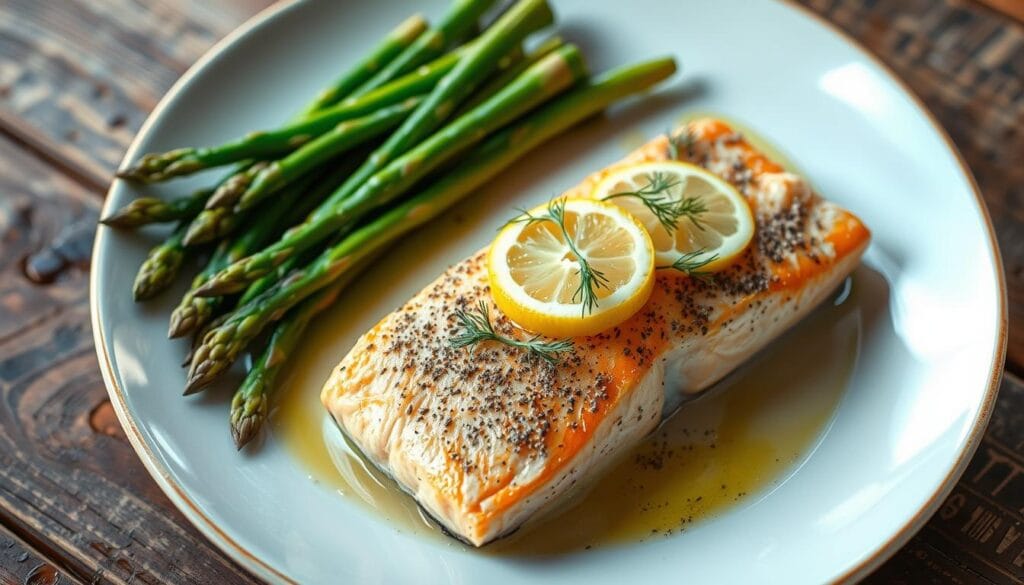 Baked Salmon with Lemon and Asparagus